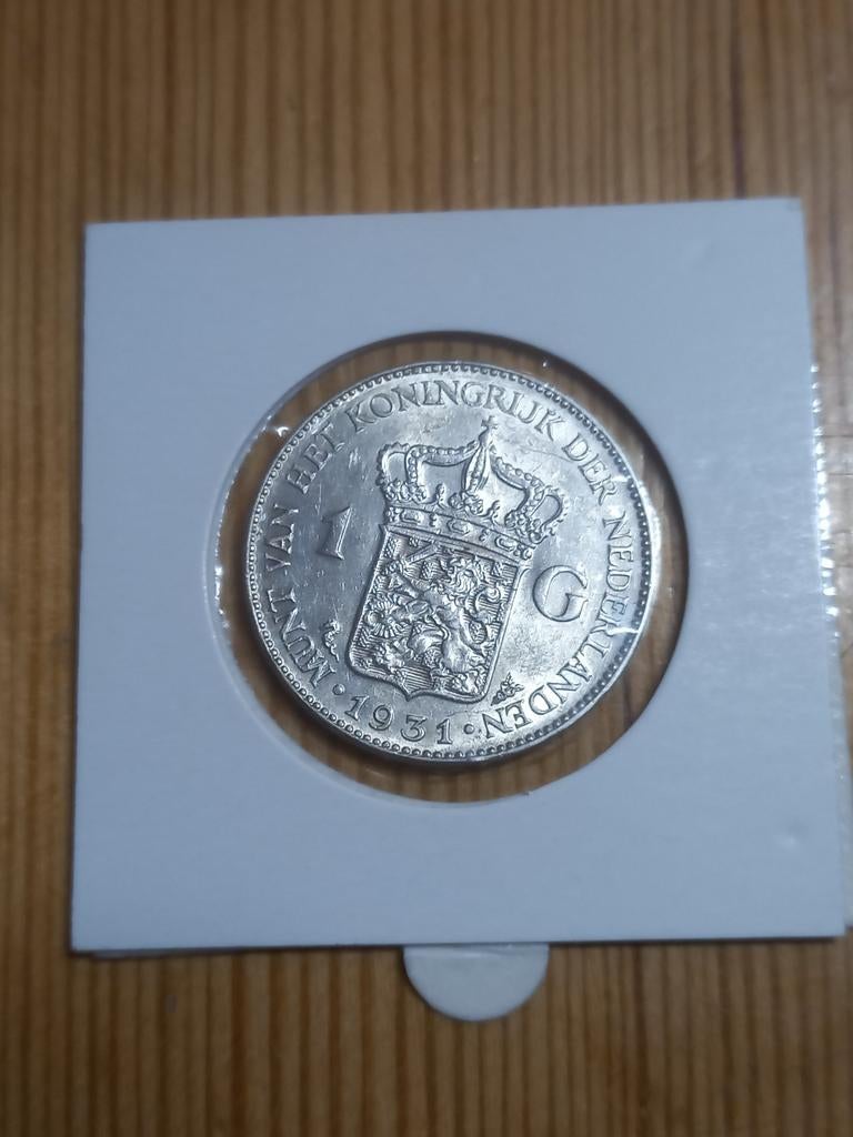 Nederland 1 gulden 1931 zilver unc, Postzegels en Munten, Munten | Nederland, Ophalen of Verzenden, Koningin Wilhelmina, 1 gulden