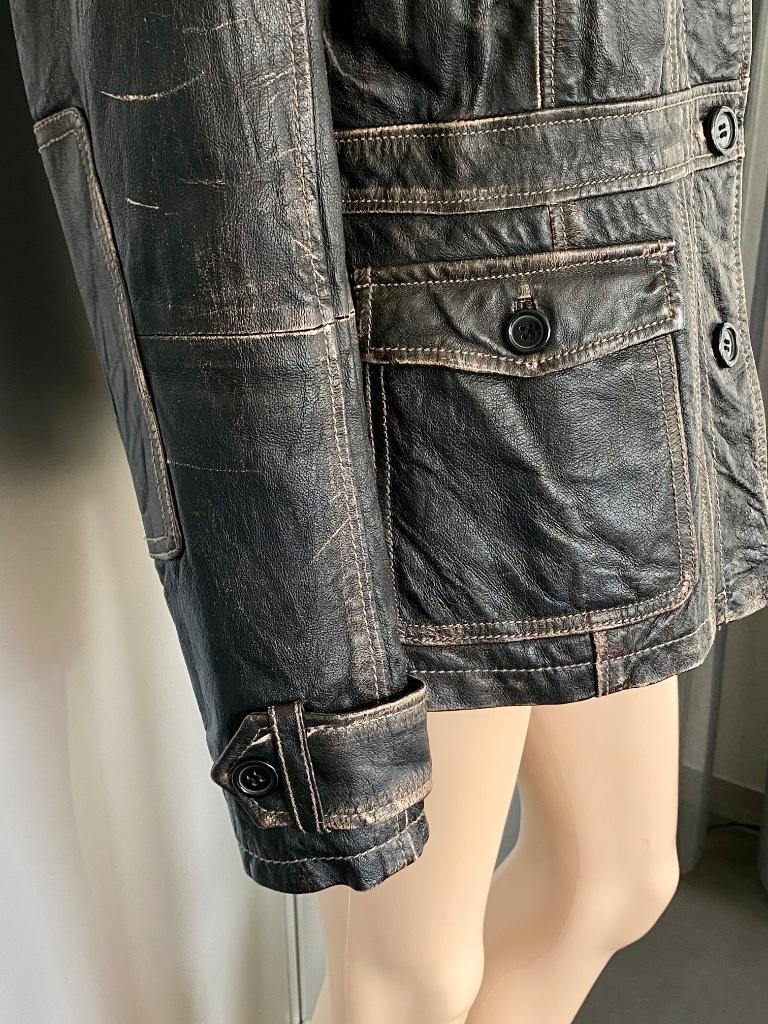 i676 Echt-leren jas winter maat 42=L winterjas leer bruin, Ophalen of Verzenden, Zo goed als nieuw, Maat 42/44 (L), Bruin