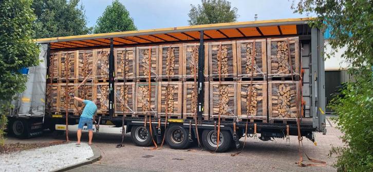 Haardhout eiken beuk of mix  vrachtwagens vol ovendroog, Tuin en Terras, Haardhout, Blokken, Eikenhout, 6 m³ of meer, Ophalen of Verzenden