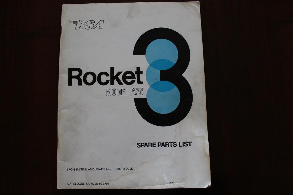 BSA A75 Rocket 3 1970 motorcycle spare parts list, Motoren, Ophalen of Verzenden, Overige merken