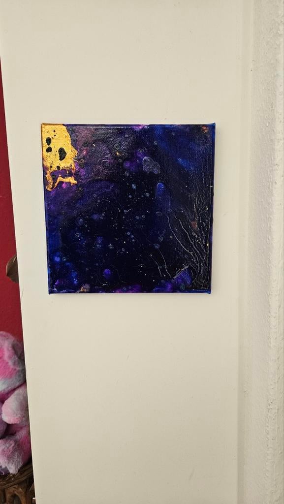 Modern abstract schilderij met goud – handgemaakt, Ophalen of Verzenden