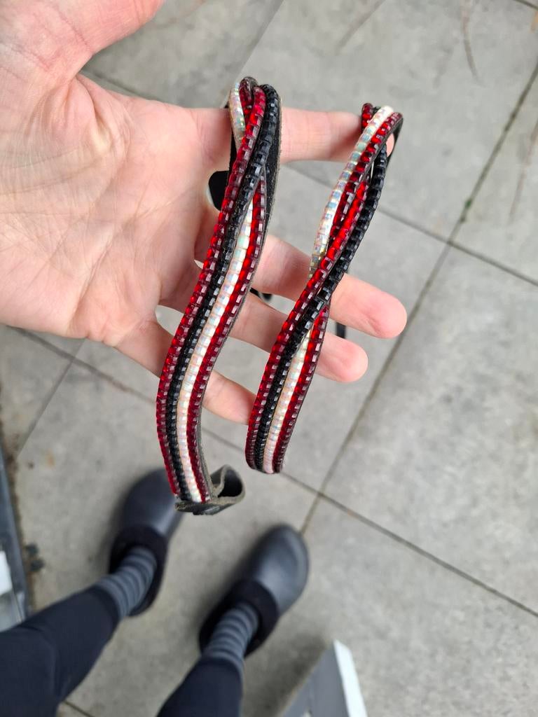 Zadelsieraad + frontriem rood, Ophalen of Verzenden, Gebruikt