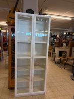 Witte vitrinekast met glazen deuren en planken, Ophalen, 200 cm of meer, ., 50 tot 100 cm