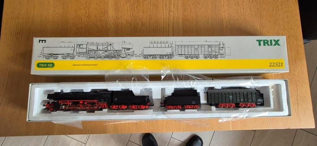 Trix 22521 BR 52 Stoomlocomotief met Sneeuwploeg, Trix, Ophalen of Verzenden, Zo goed als nieuw, Gelijkstroom