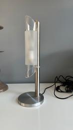 Lamp tafellamp metalen voet glazen kap, Ophalen, Zo goed als nieuw, Glas, Minder dan 50 cm