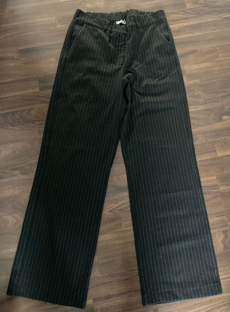 Geisha broek zwart krijtstreep XL 42 izgs, Zwart, Maat 42/44 (L), Ophalen of Verzenden, Zo goed als nieuw
