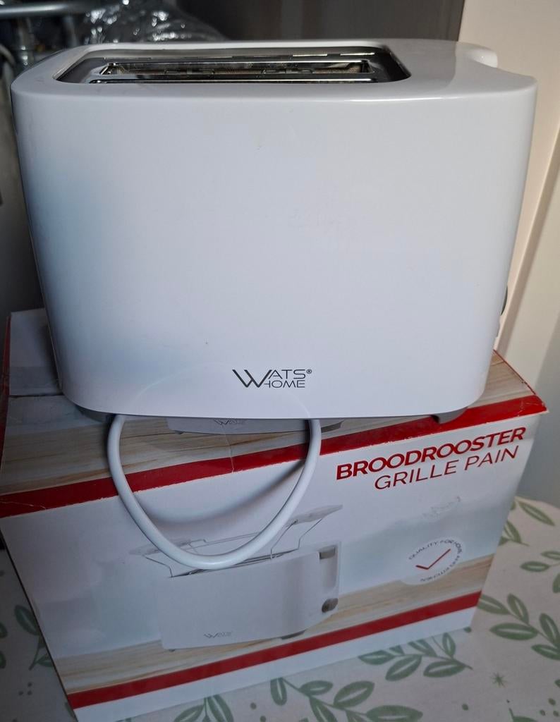 WATS HOME Broodrooster - Wit, Nieuw in Doos, Witgoed en Apparatuur, Broodroosters, Ophalen of Verzenden, Zo goed als nieuw, Uitneembare kruimellade