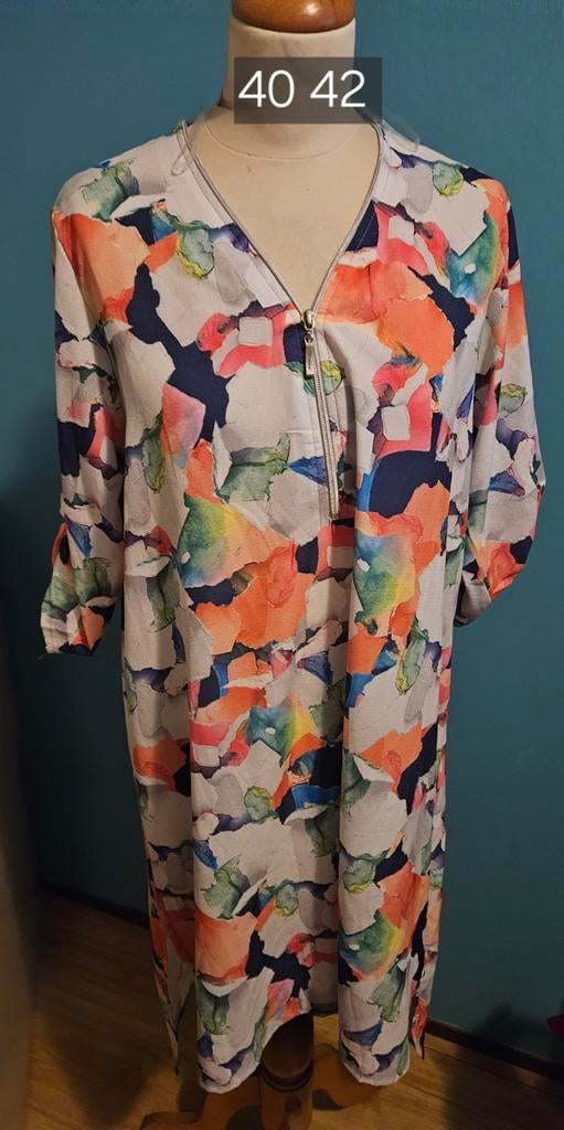 Magna jurk maat 40/42 met kleurrijke print, Overige kleuren, Maat 42/44 (L), Nieuw, Ophalen of Verzenden