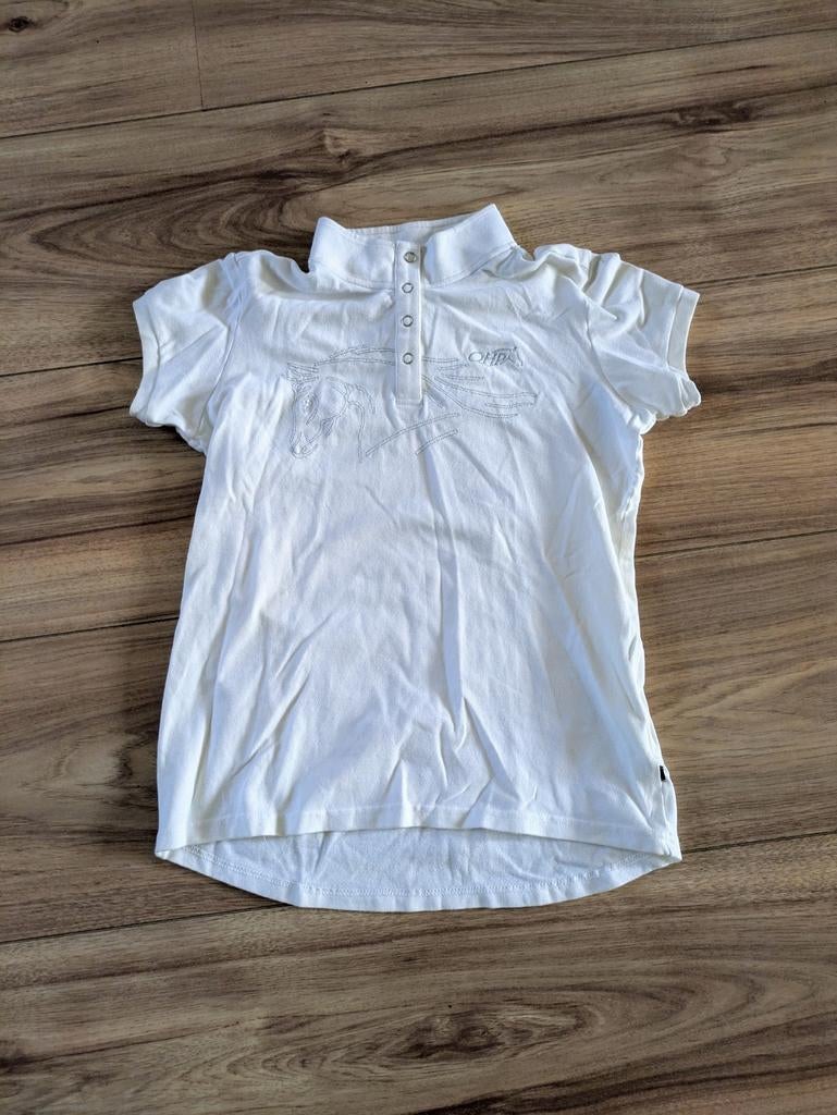 Wedstrijdshirt shirt polo 176 wedstrijd wit paard, Dieren en Toebehoren, Paardrijkleding, Kinderen, Dressuur, Nieuw, Ophalen of Verzenden