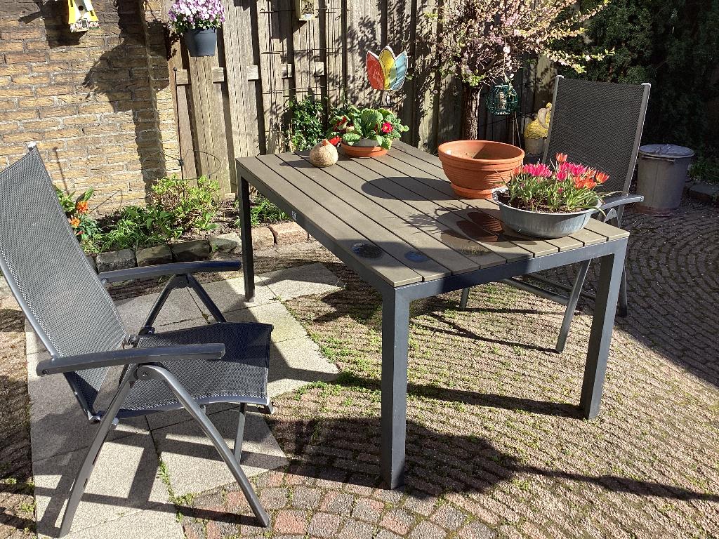 Tuinset, Tuin en Terras, Tuinsets en Loungesets, Gebruikt, Aluminium, Tuinset, Eettafel