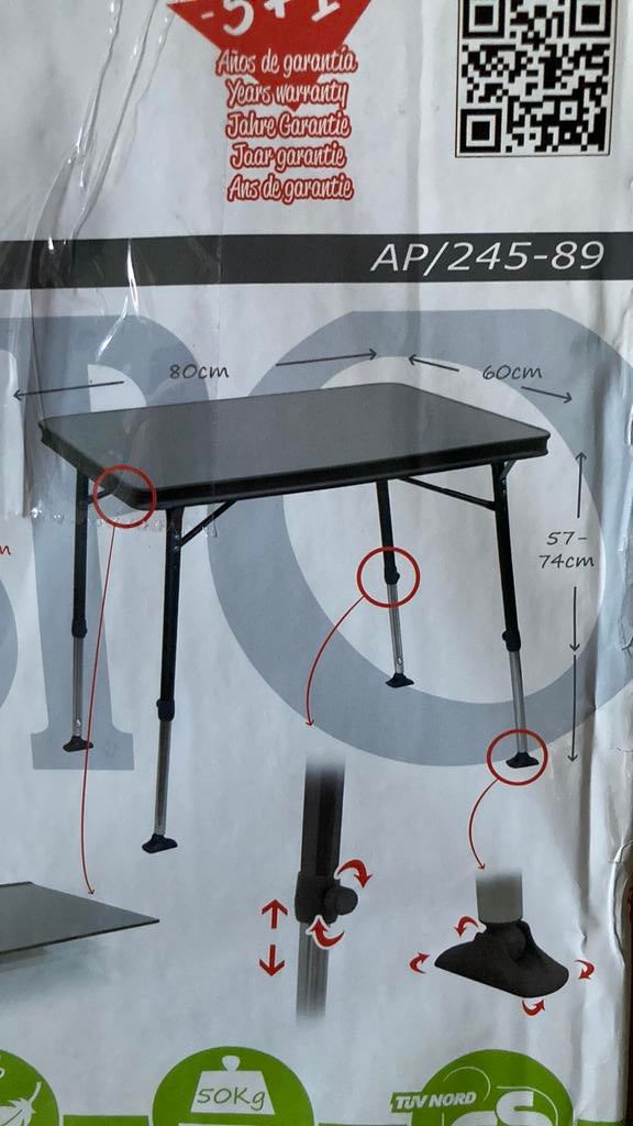 Campingtafel Crespo, Ophalen, Zo goed als nieuw, Campingtafel