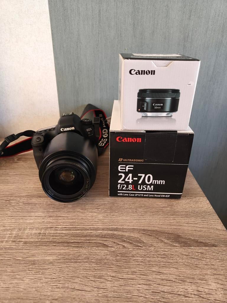 Canon EOS 6D Mark II met EF 24-70mm f/2.8L USM lens, Spiegelreflex, Canon, Ophalen of Verzenden, Zo goed als nieuw
