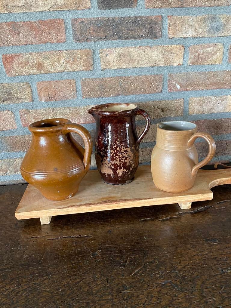 Brocante Franse gres kannetjes, Antiek en Kunst, Antiek | Keramiek en Aardewerk, Ophalen of Verzenden