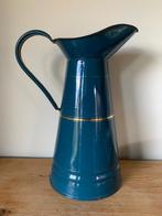 Waterkan petrol blauw met goudbiezen, Ophalen of Verzenden