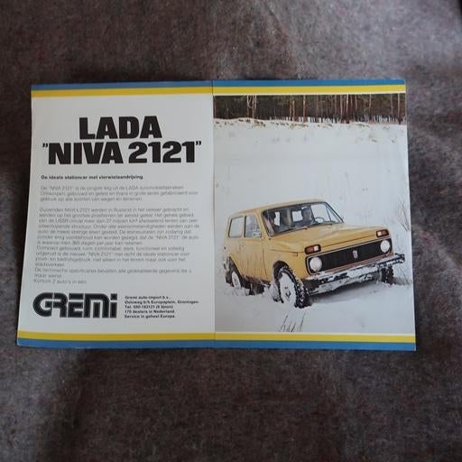 Lada Niva 2121 leaflet folder brochure origineel Nederland, Ophalen of Verzenden, Zo goed als nieuw, Overige merken