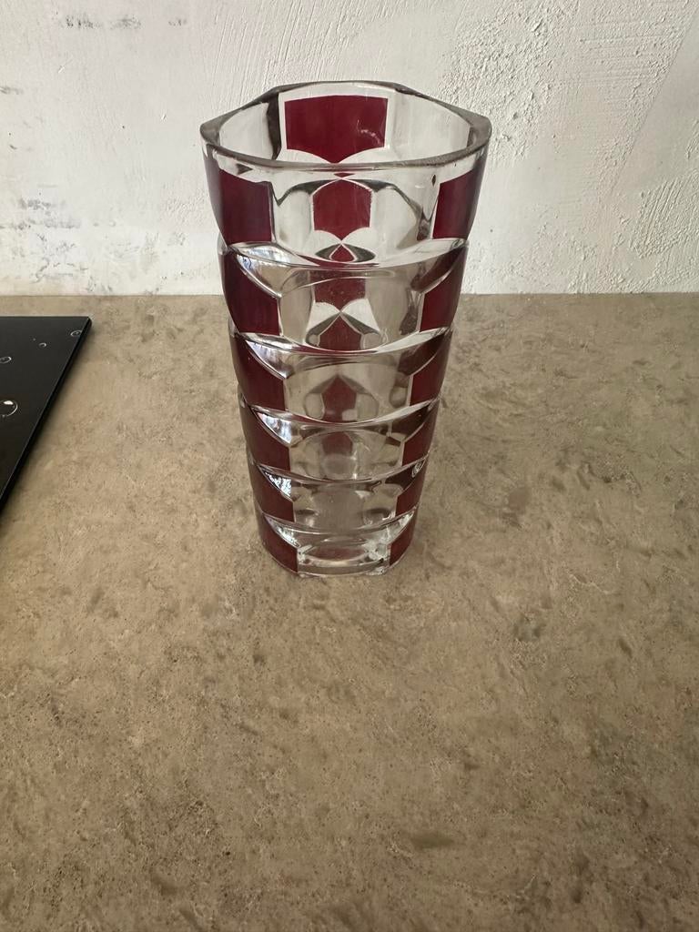 Vintage Luminarc vaas Windsor Rubis 60-70 Durand France, Ophalen