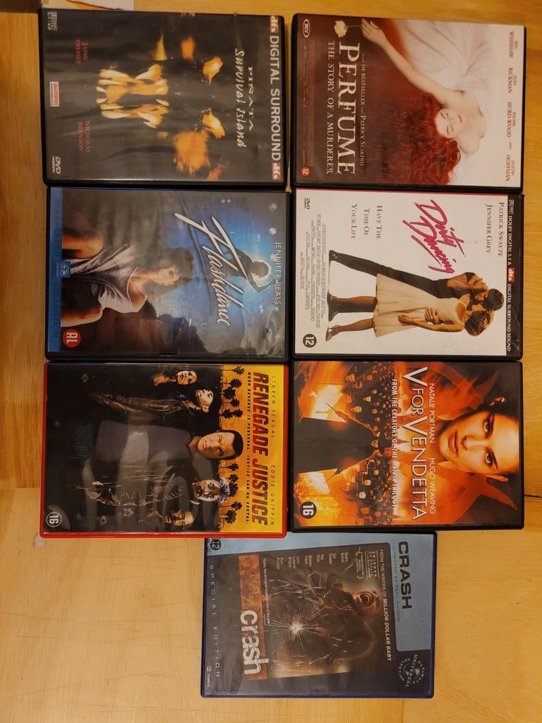 Diverse DVD Flashdance, Dirty Dancing, V for Vendetta, Cd's en Dvd's, Dvd's | Overige Dvd's, Gebruikt, Vanaf 16 jaar, Ophalen of Verzenden