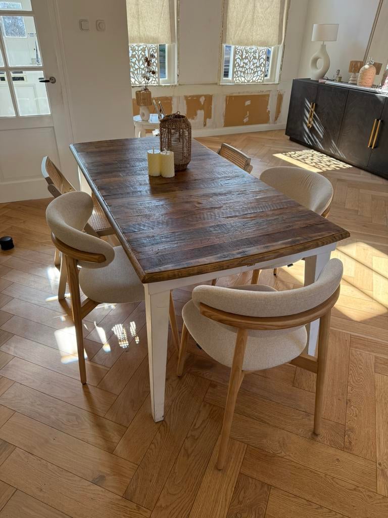 Riviera Maison eettafel 180x90 cm, Ophalen, Gebruikt, 50 tot 100 cm, 150 tot 200 cm