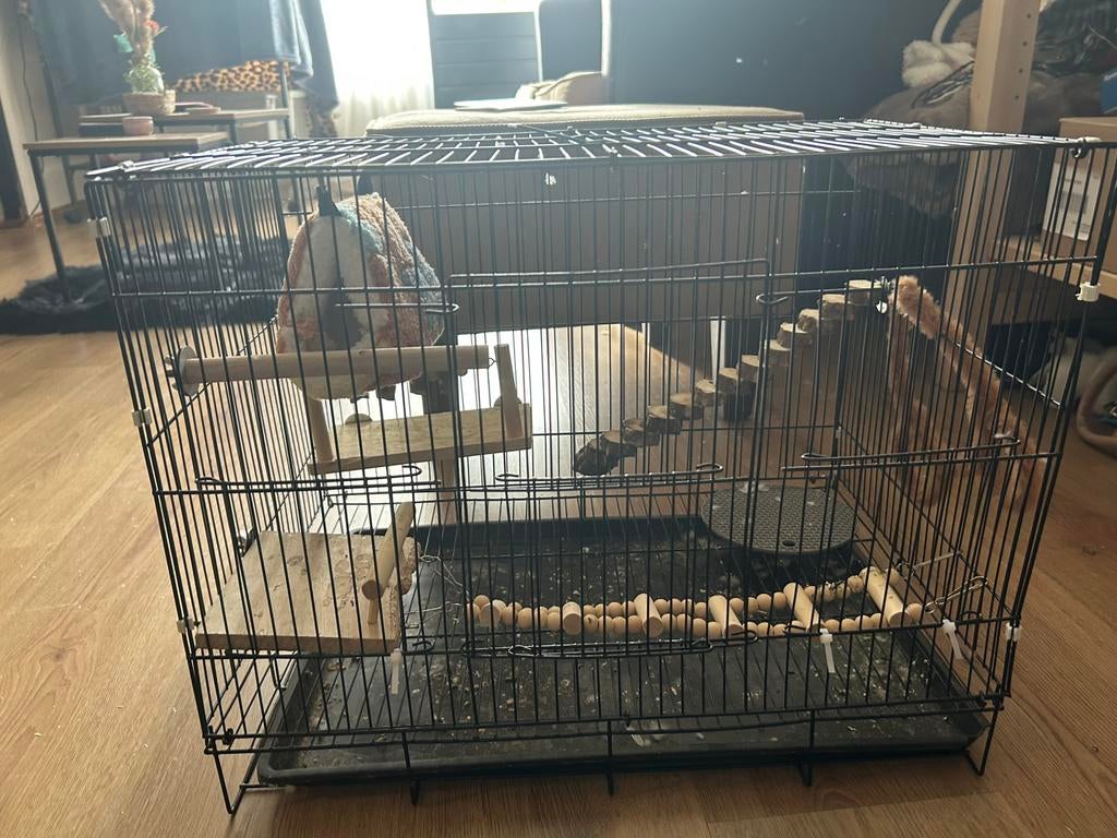 Kooi voor parkieten, Dieren en Toebehoren, Vogels | Hokken en Kooien, Gebruikt, Overige typen, Overige materialen, Ophalen