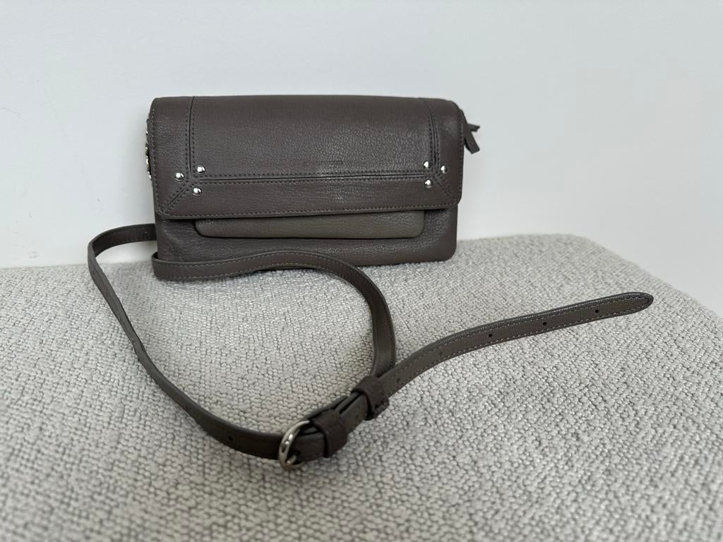 Jerome Dreyfuss Charly taupe tas, Sieraden, Tassen en Uiterlijk, Tassen | Damestassen, Ophalen of Verzenden, Gebruikt, Grijs, Schoudertasje