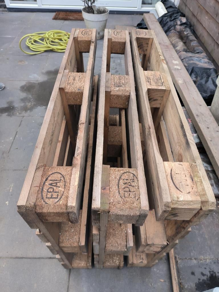 3 houten pallets EPAL, Ophalen, Gebruikt