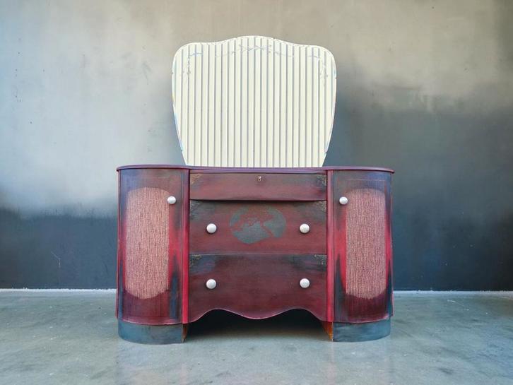 Aparte unieke Kaptafel... Gotisch Boho Ibiza Shabby, Huis en Inrichting, Kasten | Dressoirs, 100 tot 150 cm, 25 tot 50 cm, Ophalen