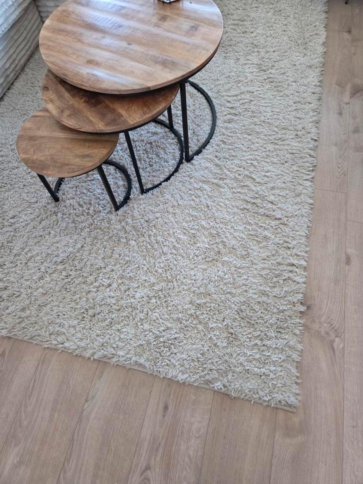 2 vloerkleden wit creme, Huis en Inrichting, Stoffering | Tapijten en Kleden, Zo goed als nieuw, 200 cm of meer, Rechthoekig, Wit