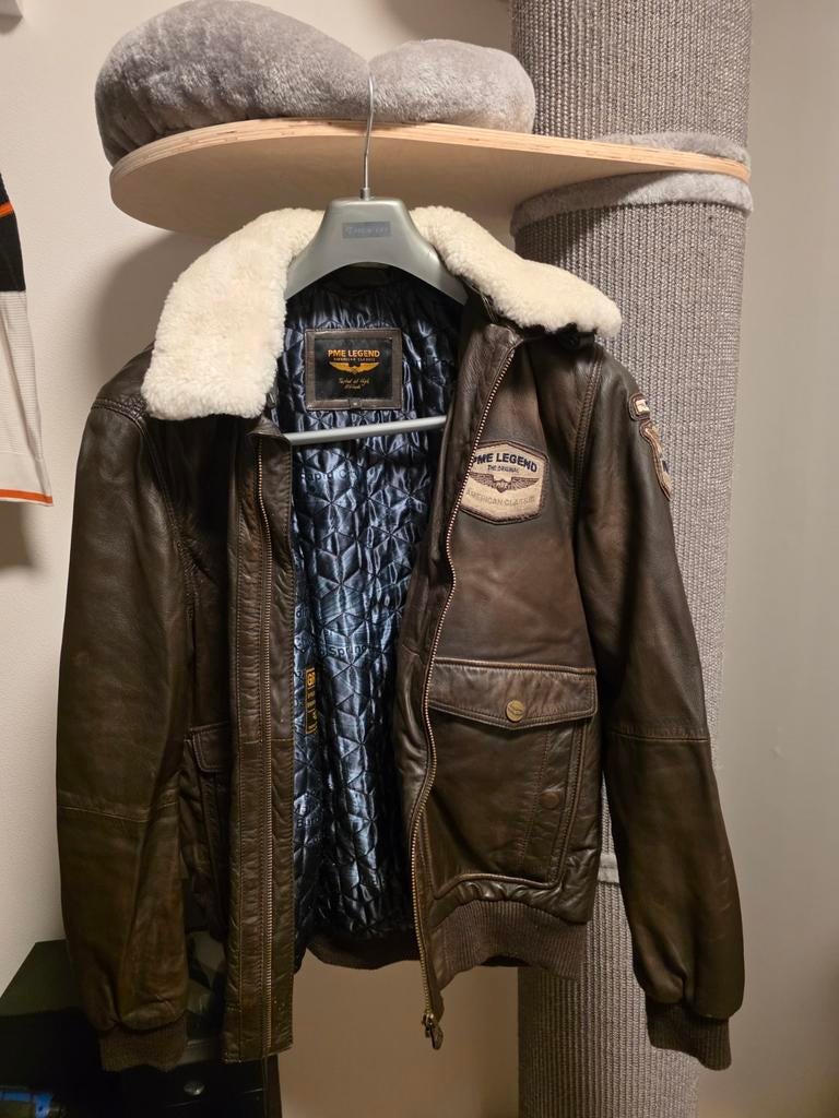 PME Hudson leren jas, maat M, Bruin, Maat 48/50 (M), Ophalen of Verzenden, Zo goed als nieuw