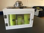 Witte houten home collection lantaarn/windlicht NOG NIEUW!, Huis en Inrichting, Woonaccessoires | Kandelaars en Kaarsen, Overige materialen
