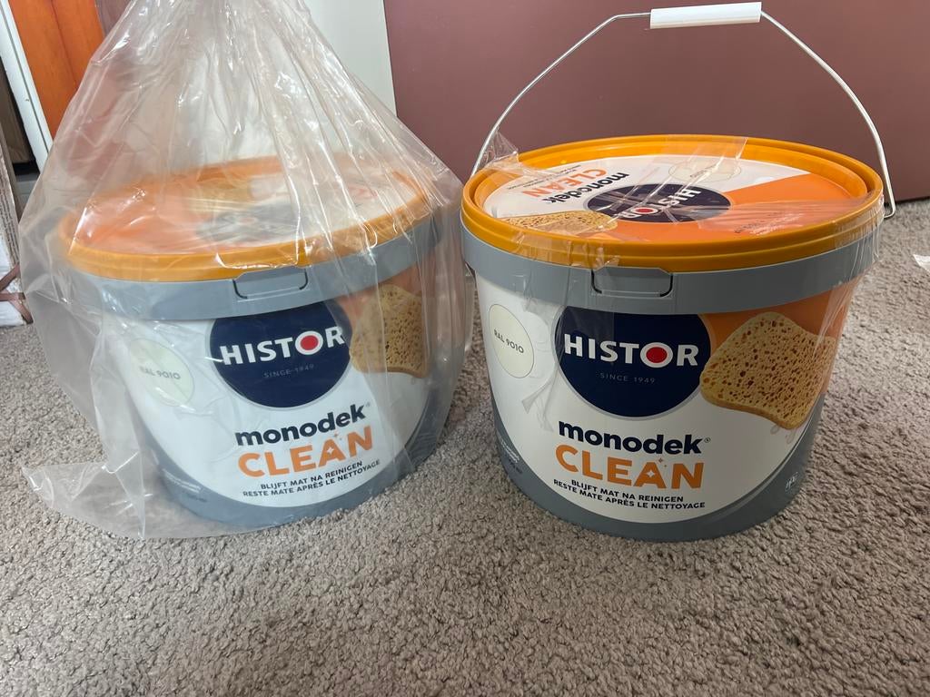 Histor Monodek Clean Verf RAL 9010, Wit, Nieuw, Ophalen of Verzenden, Verf