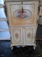 Antieke secretaire met schildering barok silik, Antiek en Kunst, Antiek | Meubels | Kasten, Ophalen of Verzenden