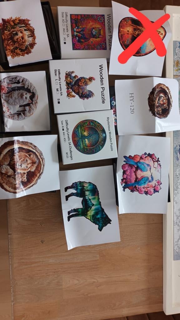 Houten puzzels, vanaf €3. Prijs op foto., Ophalen, Minder dan 500 stukjes