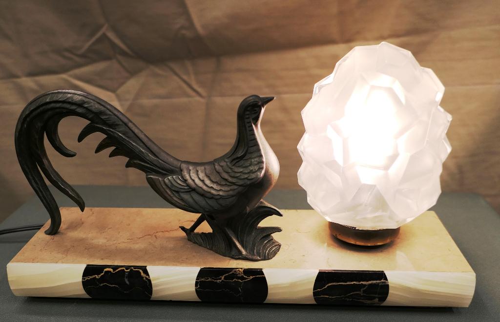 Een fazant op marmeren voet.Art Déco., Ophalen of Verzenden