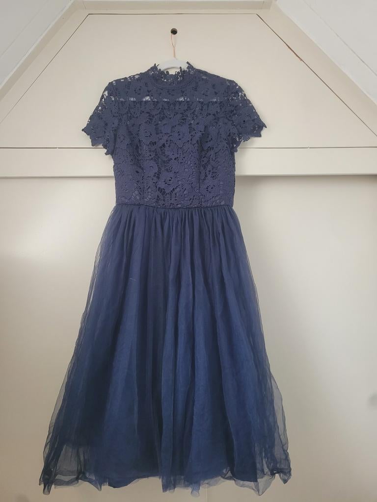 Chi chi london jurk, Verzenden, Zo goed als nieuw, Maat 38/40 (M), Blauw