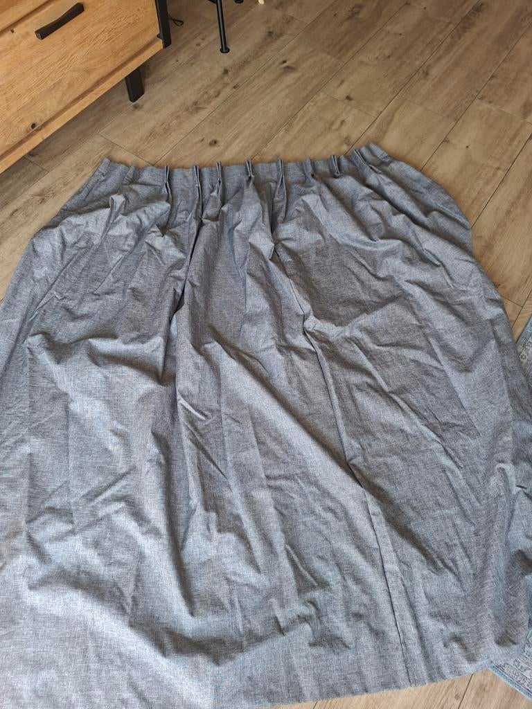 Verduisterende gordijnen antraciet, dubbele plooi, Ophalen of Verzenden