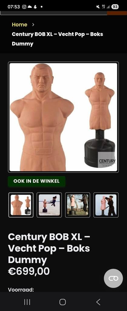 Century BOB XL - Vecht Pop - Boks Dummy, Ophalen of Verzenden, Zo goed als nieuw