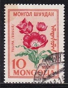 1713 - Mongolië michel 185 gestempeld , Eetbare wilde tulp, Verzenden, Gestempeld, Oost-Azië
