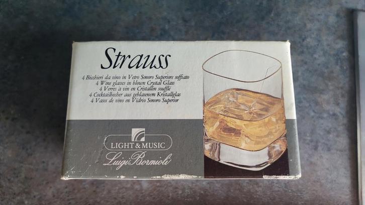Strauss whisky glazen Luigi Bormioli, Antiek en Kunst, Antiek | Glas en Kristal, Ophalen of Verzenden
