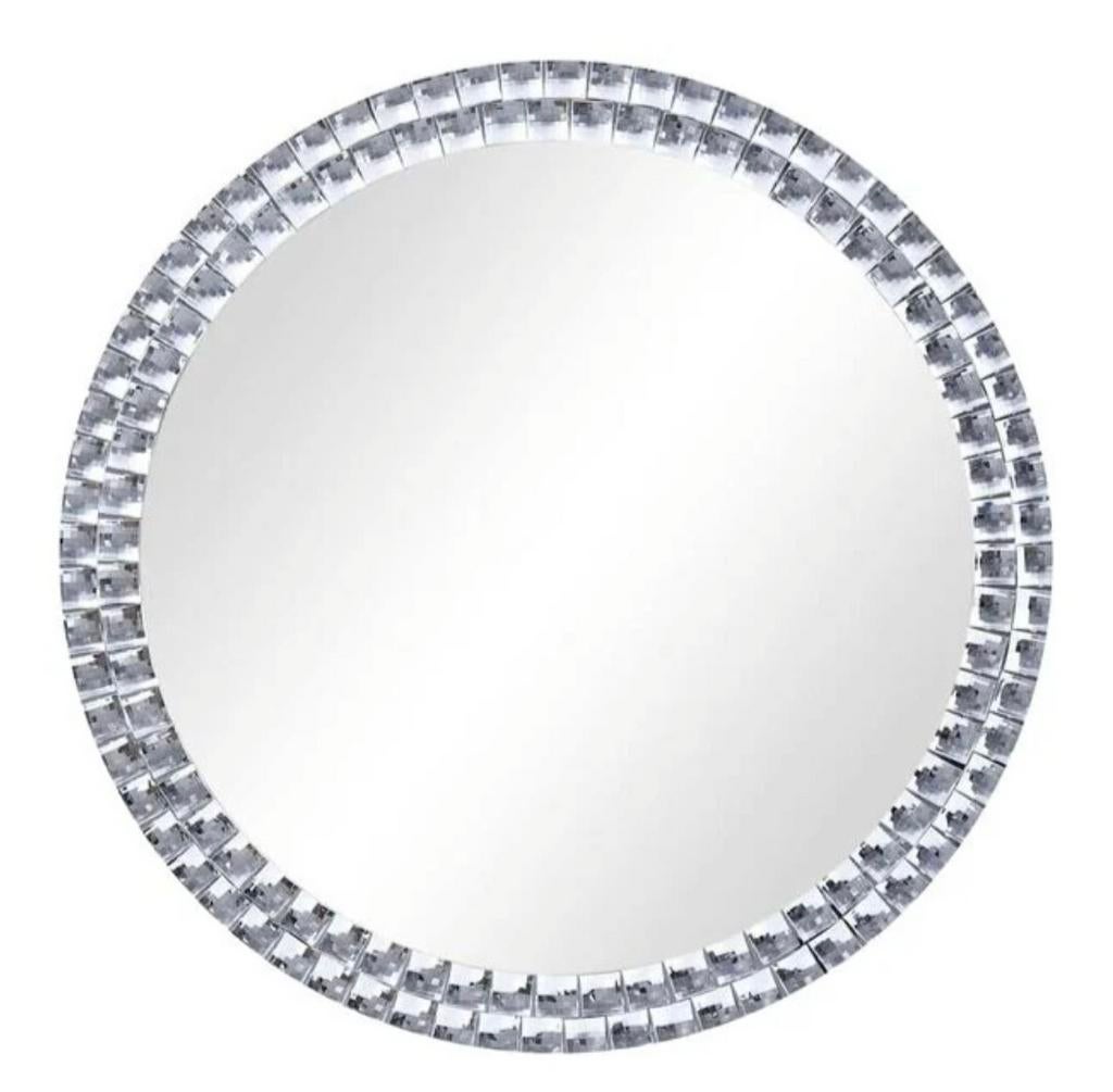 Ronde Spiegel 60 cm met Acryl Kristal Rand, Ophalen