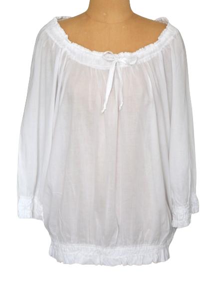 Ekta doorschijnende blouse-top, topje, wit, Mt. XL, Verzenden, Wit, Maat 46/48 (XL) of groter, Zo goed als nieuw