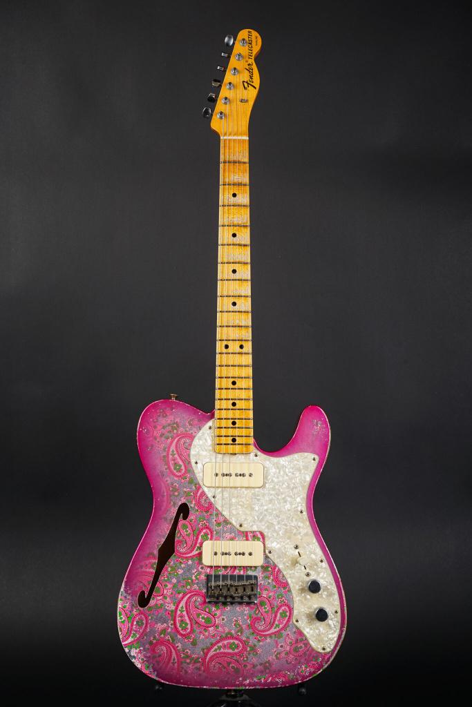 Fender masterbuilt 68 Thinline Telecaster Paisley, Fessler, Ophalen, Zo goed als nieuw, Hollow body, Fender