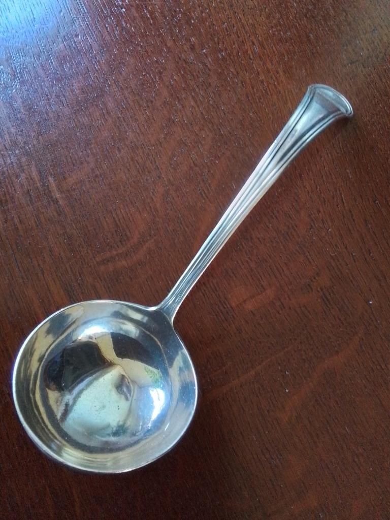 Zilveren juslepel, Antiek en Kunst, Ophalen of Verzenden