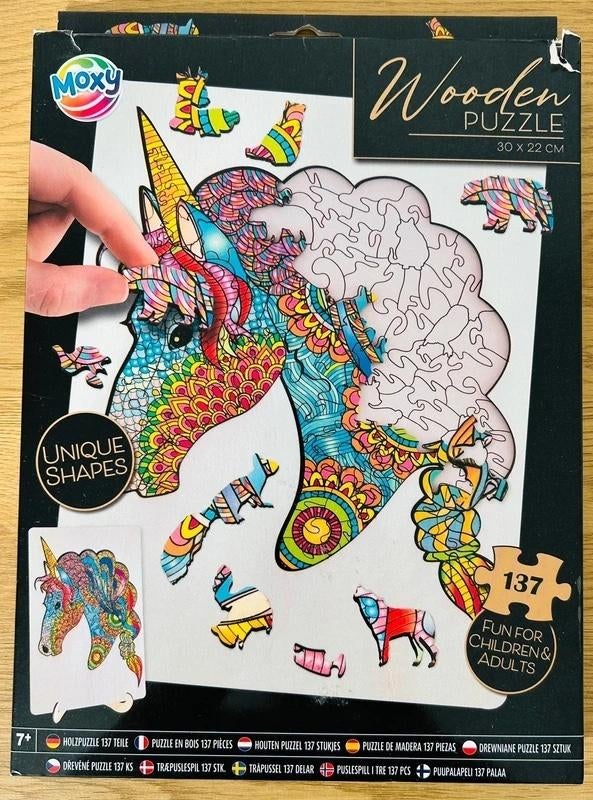 Nieuw Houten Puzzel Eenhorn, Nieuw, Van hout, 6 jaar of ouder, Meer dan 50 stukjes