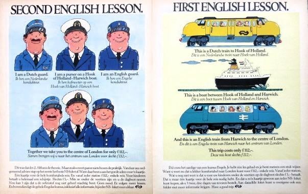 6 vintage advertenties reclames NS spoorwegen 81 trein, Ophalen of Verzenden, Gebruikt, Trein, Overige typen