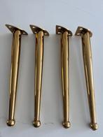 MESSING GOUDEN TAFEL POTEN MEUBEL POTEN 4 STUKS, Minder dan 55 cm, Metaal of Aluminium, Ophalen of Verzenden, Zo goed als nieuw