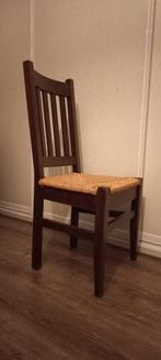 4 of 6 eiken Eetkamerstoelen met Riet Zitting, Huis en Inrichting, Stoelen, Ophalen, Gebruikt, Bruin, Vier