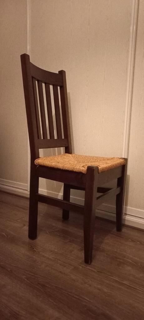 4 of 6 eiken Eetkamerstoelen met Riet Zitting, Huis en Inrichting, Stoelen, Gebruikt, Vier, Bruin, Ophalen