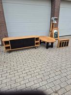 Complete massief eiken houten meubelset met stalen onderstel, Huis en Inrichting, Complete inboedels, Ophalen