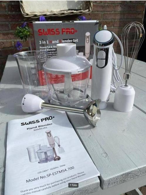 Hand blender 3 in 1 - Swiss Pro+ - NIEUW leverbaar!, Witgoed en Apparatuur, Blenders, Nieuw, Ophalen