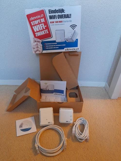 DEVOLO dLAN 500 WIFI Powerline adapters, Computers en Software, WiFi-versterkers, Zo goed als nieuw, Ophalen